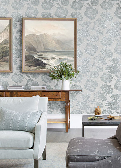 product image of kala light blue floral wallpaper from the lustre collection by brewster home fashions 1 537