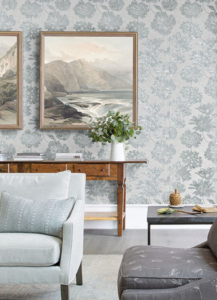 media image for kala light blue floral wallpaper from the lustre collection by brewster home fashions 1 295