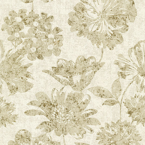 Shop Kala Gold Floral Wallpaper from the Lustre Collection | Burke Decor