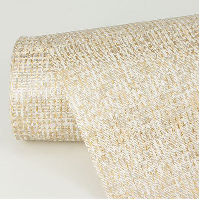 product image for Maia Gold Faux Linen Wallpaper from the Lustre Collection by Brewster Home Fashions 0