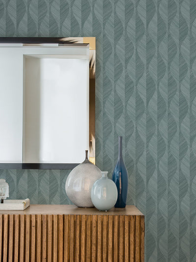 product image for Oresome Teal Ogee Wallpaper from the Radiance Collection by Brewster Home Fashions 53