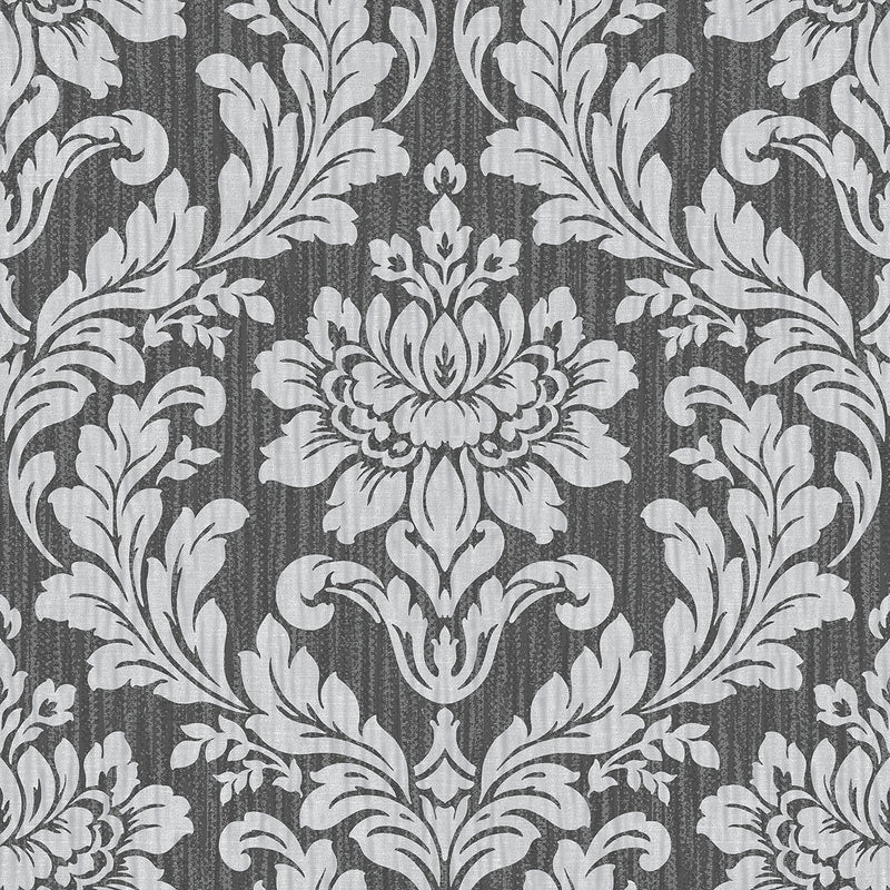 media image for Galois Silver Damask Wallpaper from the Radiance Collection by Brewster Home Fashions 247