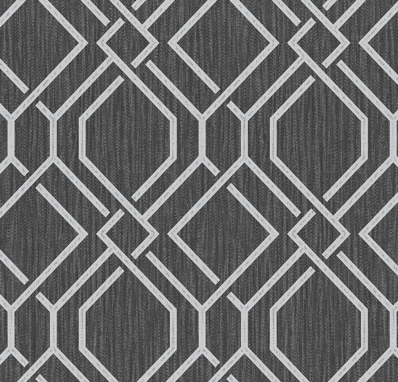 media image for Frege Charcoal Trellis Wallpaper from the Radiance Collection by Brewster Home Fashions 295