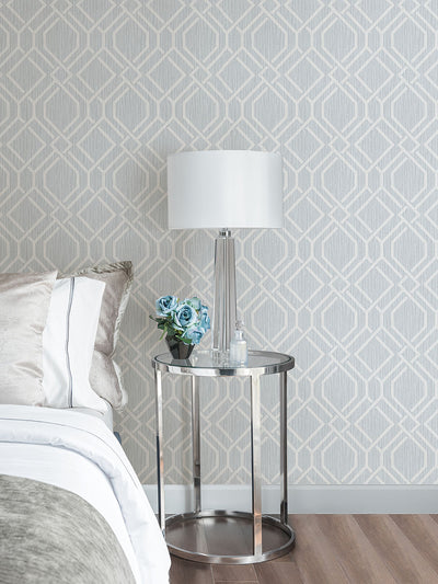 product image for Frege Light Blue Trellis Wallpaper from the Radiance Collection by Brewster Home Fashions 28