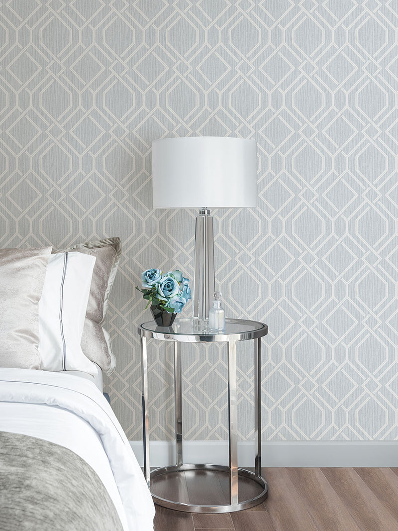 media image for Frege Light Blue Trellis Wallpaper from the Radiance Collection by Brewster Home Fashions 245