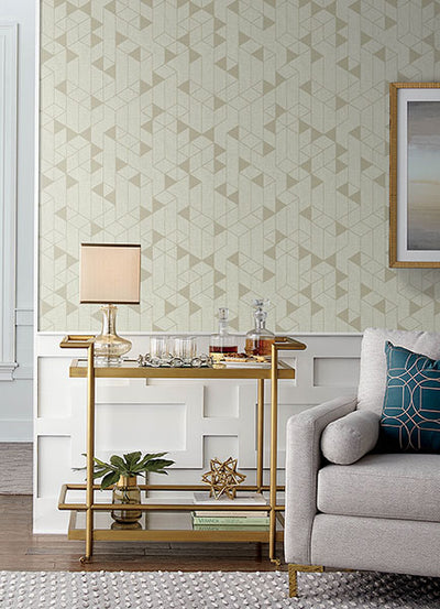 product image for Fairbank Champagne Linen Geometric Wallpaper by Scott Living 38