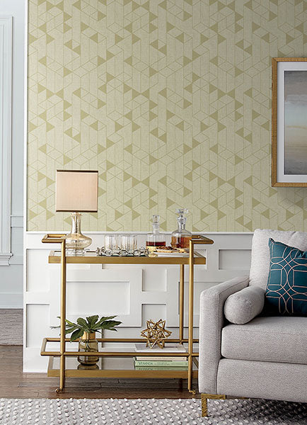 media image for Fairbank Gold Linen Geometric Wallpaper by Scott Living 214