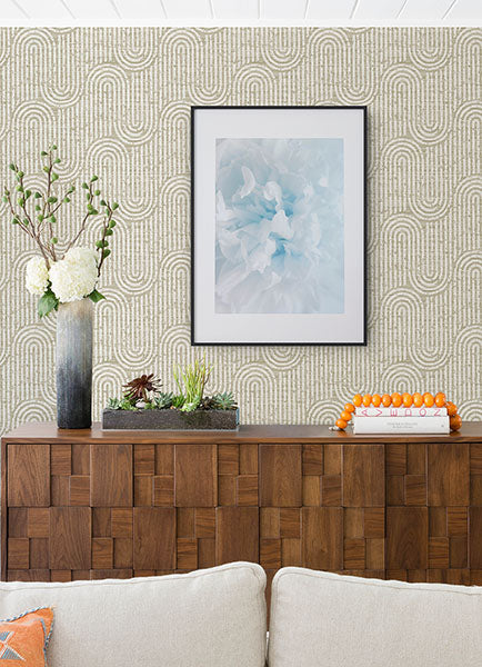 media image for Trippet Light Brown Zen Waves Wallpaper by Scott Living 214