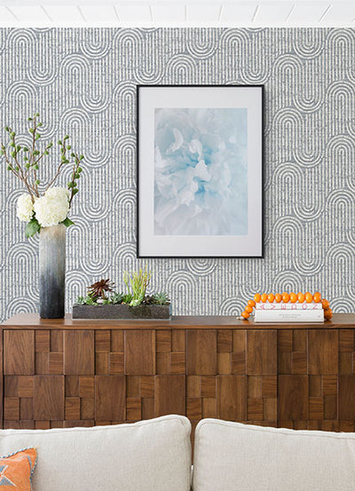 product image for Trippet Blue Zen Waves Wallpaper by Scott Living 74