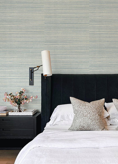 product image for Kenter Aqua Sisal Grasscloth Wallpaper by Scott Living 35