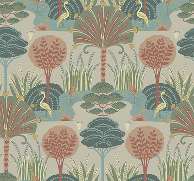 product image for Mandeville Pastel Tropical Paradise Wallpaper by Scott Living 41