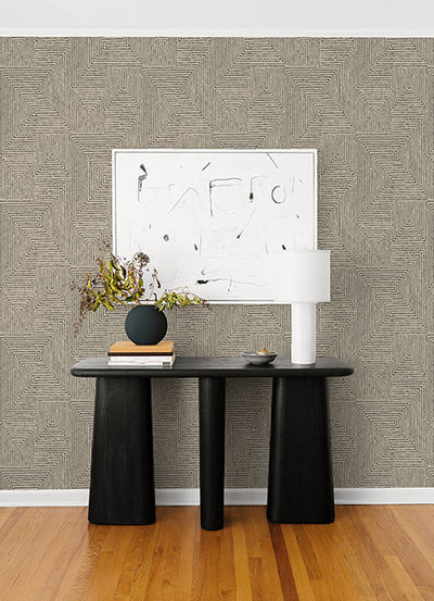 product image for Mortenson Taupe Geometric Wallpaper by Scott Living 94