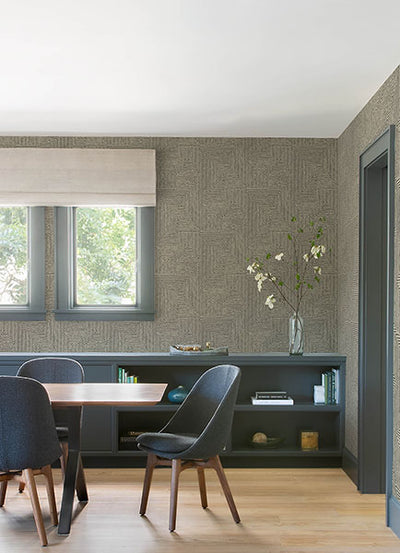 product image for Mortenson Taupe Geometric Wallpaper by Scott Living 42