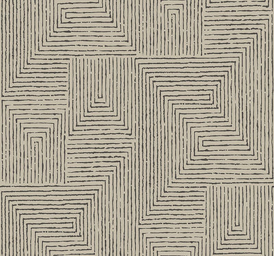 product image for Mortenson Taupe Geometric Wallpaper by Scott Living 64