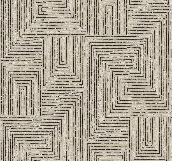 media image for Mortenson Taupe Geometric Wallpaper by Scott Living 231