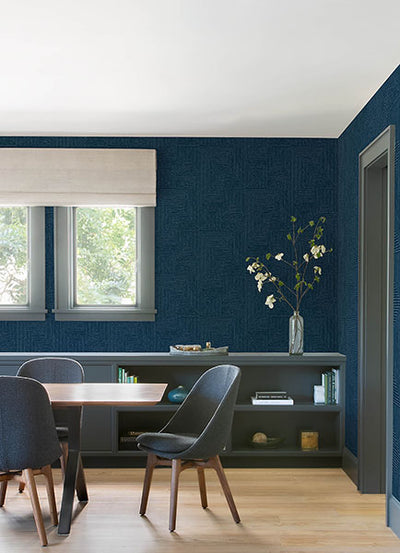 product image for Mortenson Navy Geometric Wallpaper by Scott Living 73