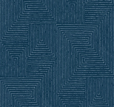 product image for Mortenson Navy Geometric Wallpaper by Scott Living 80