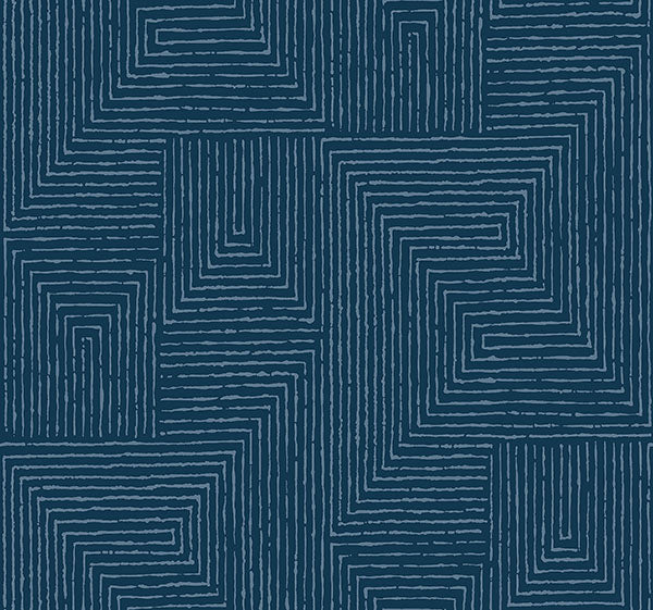 media image for Mortenson Navy Geometric Wallpaper by Scott Living 280