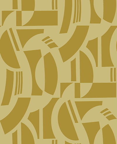 product image of Carter Gold Geometric Flock Wallpaper by Scott Living 554