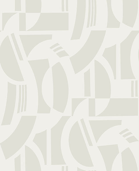 media image for Carter Cream Geometric Flock Wallpaper by Scott Living 298