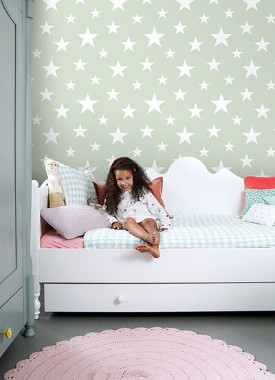 product image for Amira Sage Stars Wallpaper from the Fable Collection by Brewster 88