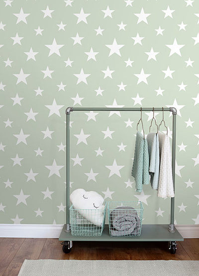 product image for Amira Sage Stars Wallpaper from the Fable Collection by Brewster 78