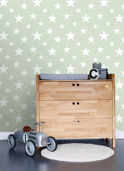 product image for Amira Sage Stars Wallpaper from the Fable Collection by Brewster 70