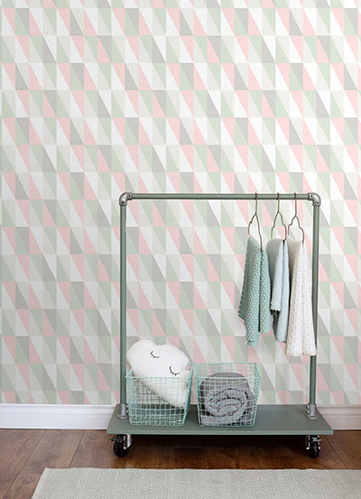 product image for Inez Pastel Geometric Wallpaper from the Fable Collection by Brewster 47