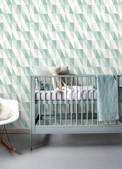 product image for Inez Teal Geometric Wallpaper from the Fable Collection by Brewster 15