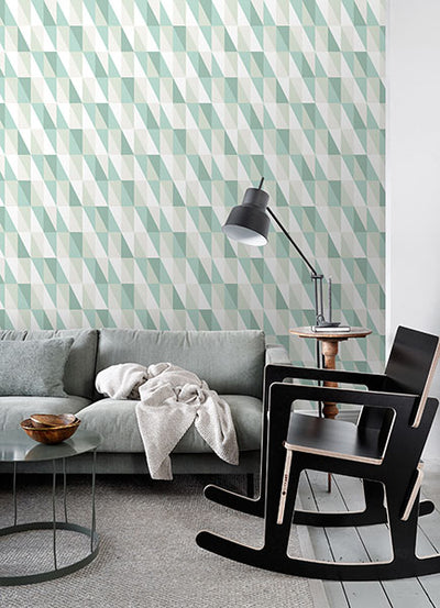 product image for Inez Teal Geometric Wallpaper from the Fable Collection by Brewster 79