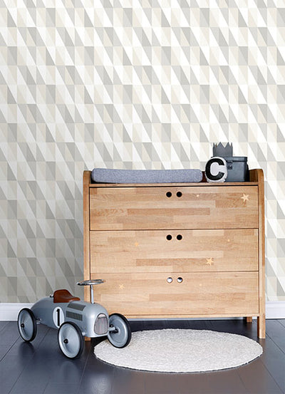 product image for Inez Neutral Geometric Wallpaper from the Fable Collection by Brewster 96