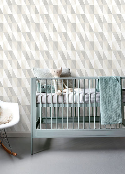 product image for inez neutral geometric wallpaper from the fable collection by brewster 5 17