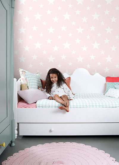 product image for Amira Pink Stars Wallpaper from the Fable Collection by Brewster 8