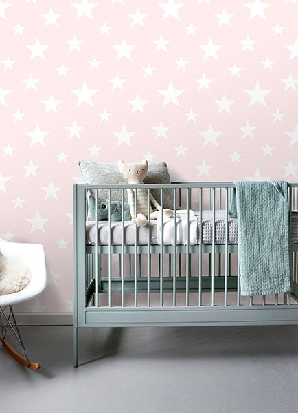 media image for Amira Pink Stars Wallpaper from the Fable Collection by Brewster 212