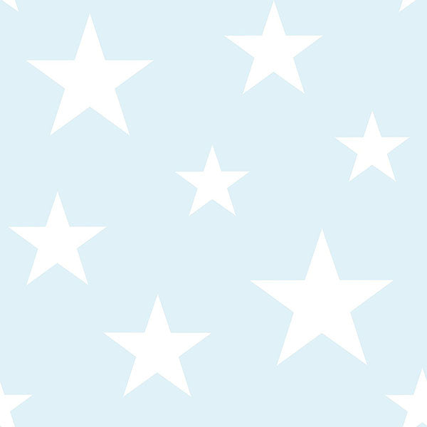 Shop Amira Sky Blue Stars Wallpaper from the Fable Collection | Burke Decor