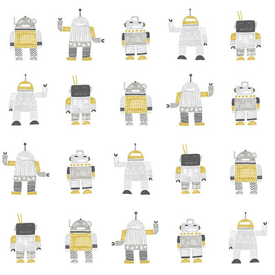 product image of Callum Gold Robots Wallpaper from the Fable Collection by Brewster 59