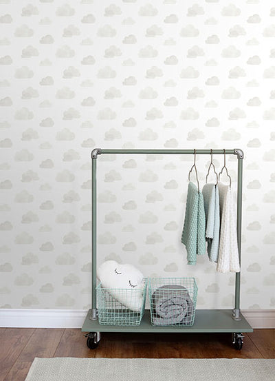 product image for Irie Grey Clouds Wallpaper from the Fable Collection by Brewster 2