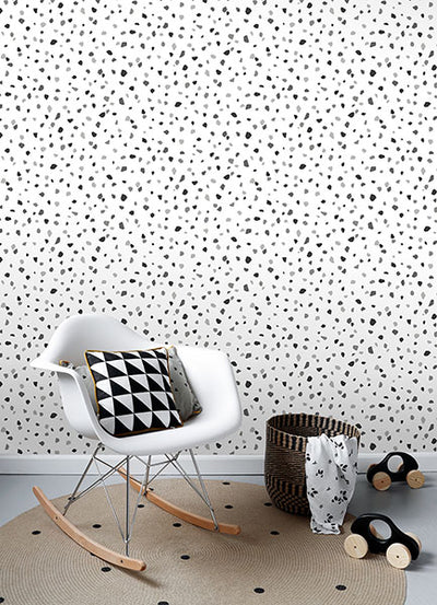 product image for Ona Charcoal Terrazzo Wallpaper from the Fable Collection by Brewster 78