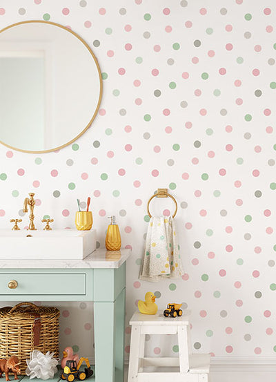 product image for Jubilee Pink Dots Wallpaper from the Fable Collection by Brewster 51