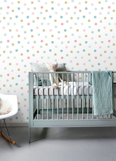 product image for Jubilee Multicolor Dots Wallpaper from the Fable Collection by Brewster 80