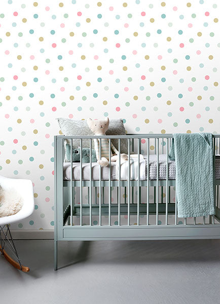 media image for Jubilee Multicolor Dots Wallpaper from the Fable Collection by Brewster 28