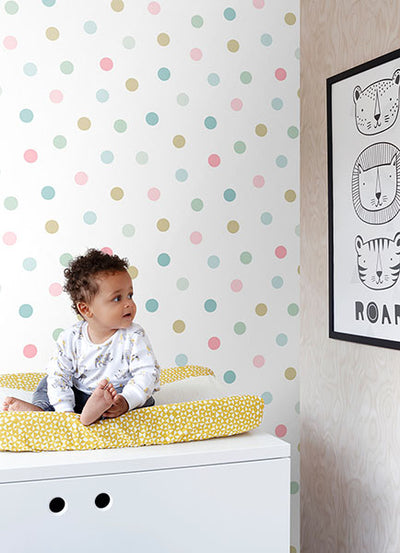 product image for Jubilee Multicolor Dots Wallpaper from the Fable Collection by Brewster 68