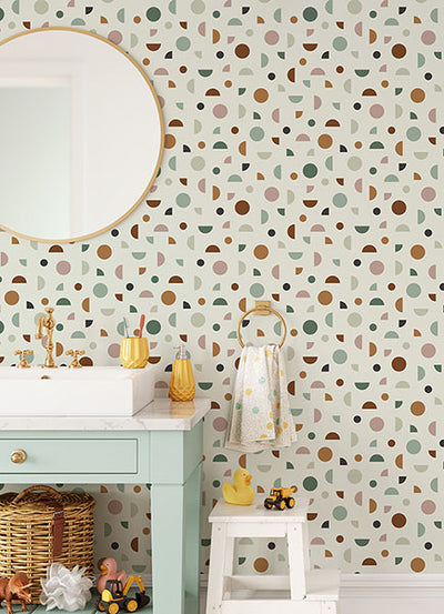 product image for Marilee Multicolor Circles Wallpaper from the Fable Collection by Brewster 91