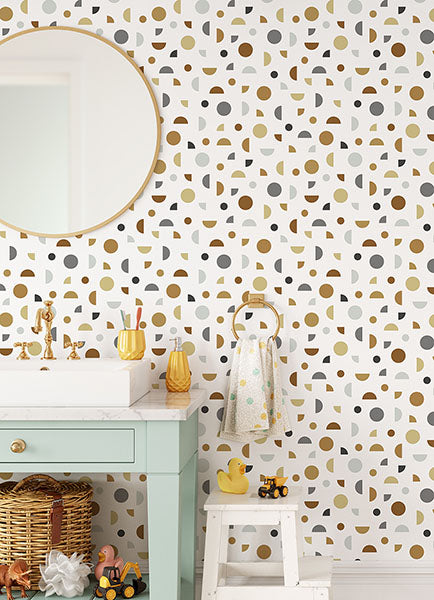 media image for Marilee Neutral Circles Wallpaper from the Fable Collection by Brewster 272