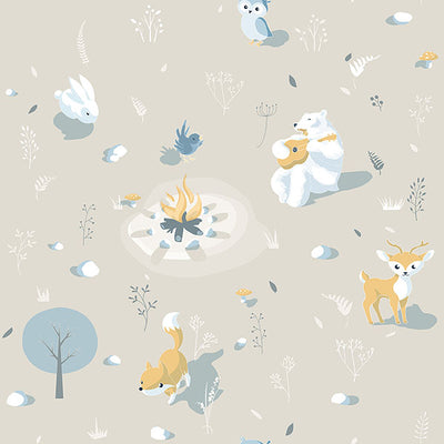 product image of Jesper Beige Campfire Wallpaper from the Fable Collection by Brewster 58