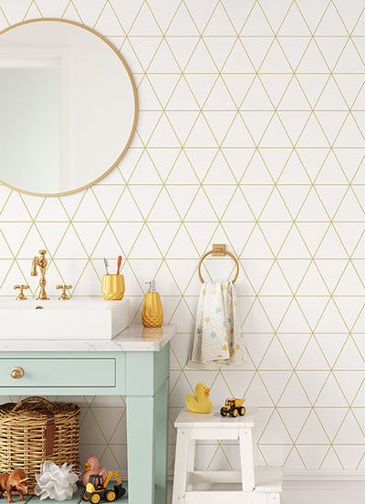 product image for Leda Metallic Geometric Wallpaper from the Fable Collection by Brewster 51