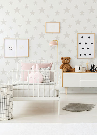 product image for Amira Cream Stars Wallpaper from the Fable Collection by Brewster 61