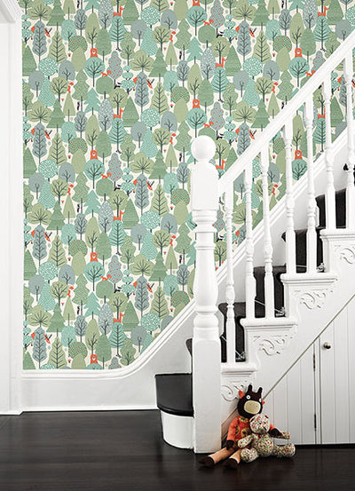 product image for Quillen Green Forest Wallpaper from the Fable Collection by Brewster 99