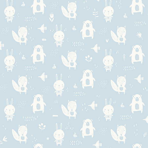 media image for Bitsy Sky Blue Woodland Wallpaper from the Fable Collection by Brewster 269