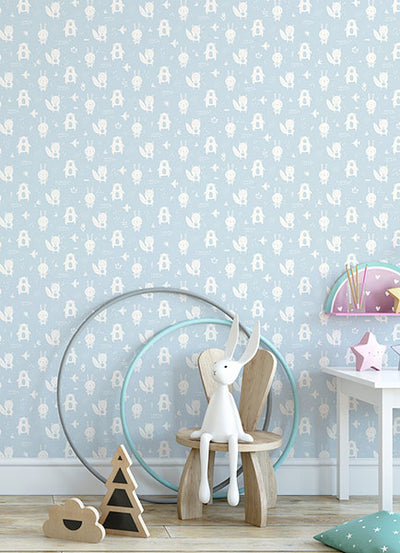 product image for Bitsy Sky Blue Woodland Wallpaper from the Fable Collection by Brewster 83